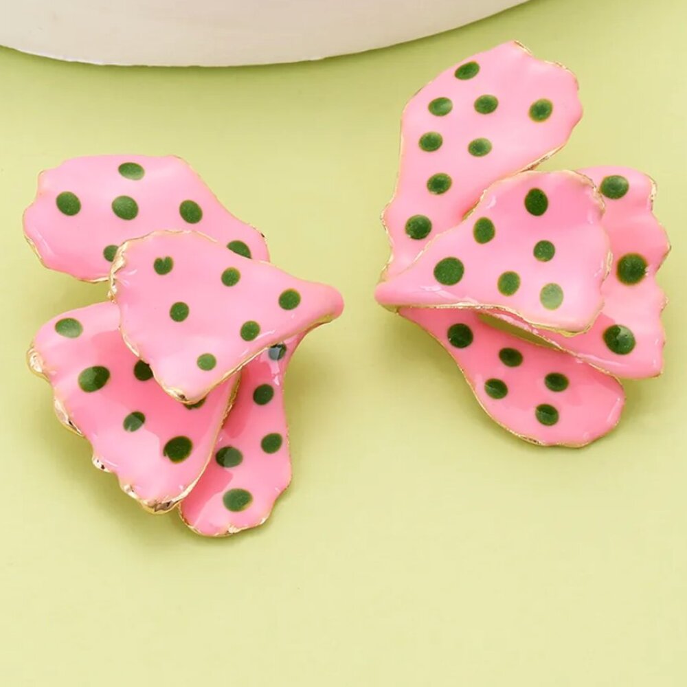 Large pink statement earrings